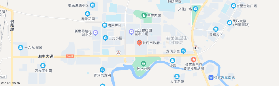 娄底市政府_公交站地图_娄底公交_妙搜公交查询2024