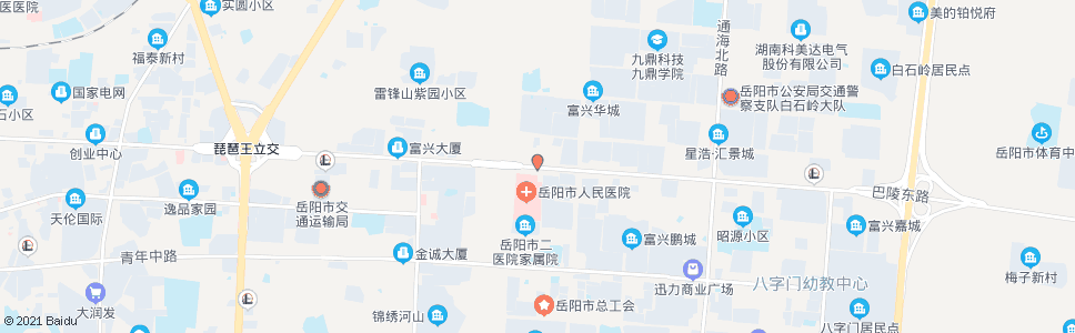 岳阳市二医院_公交站地图_岳阳公交_妙搜公交查询2024