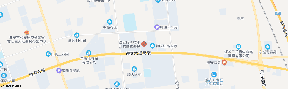 淮安开发区管委会(迎宾大道)_公交站地图_淮安公交_妙搜公交查询2024