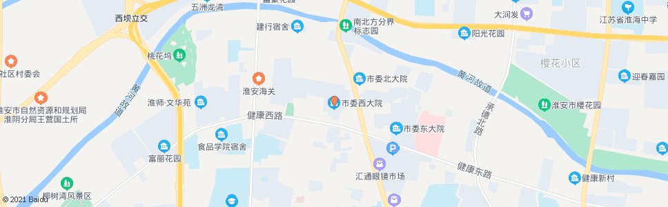 淮安市委西大院_公交站地图_淮安公交_妙搜公交查询2024