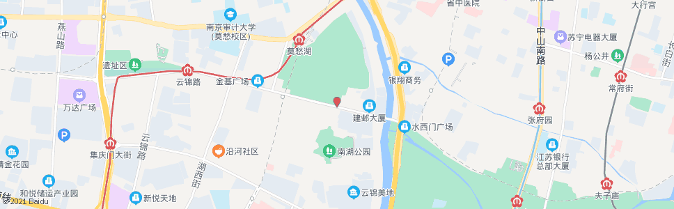 南京莫愁路公园南门_公交站地图_南京公交_妙搜公交查询2024