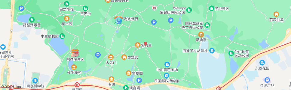 南京中山陵停车场(紫岚里商业街)_公交站地图_南京公交_妙搜公交查询2024