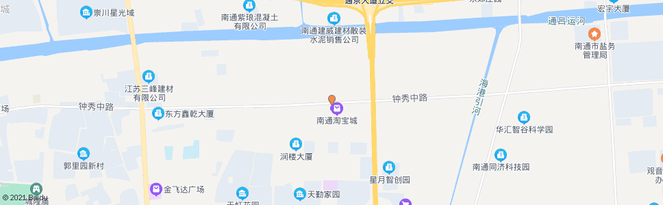 南通钟秀路通京大道西_公交站地图_南通公交_妙搜公交查询2024