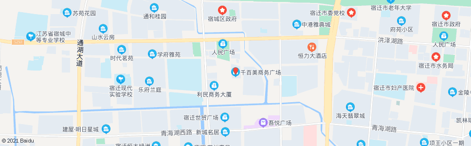 宿迁千百美商务广场_公交站地图_宿迁公交_妙搜公交查询2024