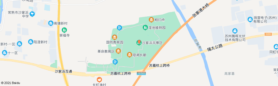 苏州沙家浜景区_公交站地图_苏州公交_妙搜公交查询2024