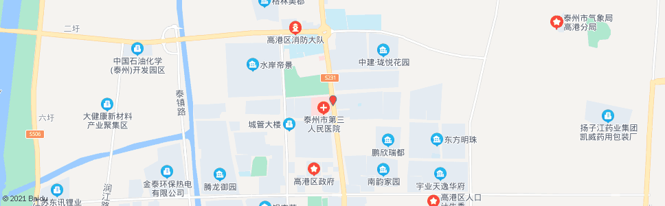 泰州高港人民医院_公交站地图_泰州公交_妙搜公交查询2024