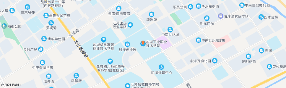 盐城工业职业技术学院(海洋路解放路口)_公交站地图_盐城公交_妙搜公交查询2024