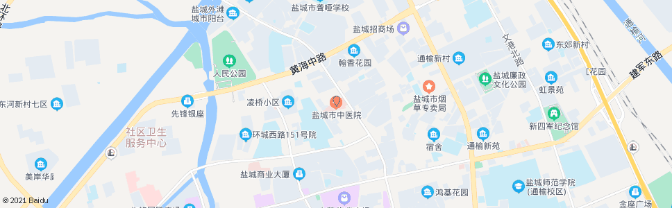 盐城中医院_公交站地图_盐城公交_妙搜公交查询2024