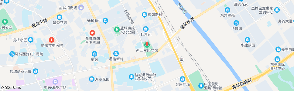 盐城新四军纪念馆(南)_公交站地图_盐城公交_妙搜公交查询2024