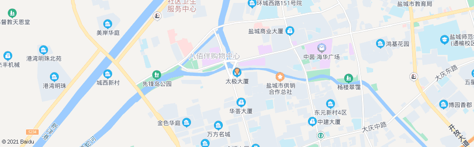 盐城鱼市口(太极大厦)_公交站地图_盐城公交_妙搜公交查询2024