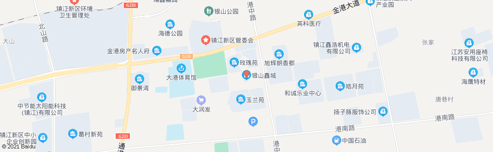 镇江开发区检察院(银山鑫城)_公交站地图_镇江公交_妙搜公交查询2024