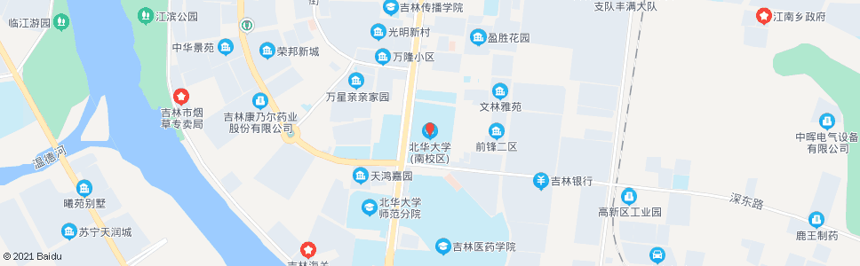 吉林北华大学南校(师院)_公交站地图_吉林公交_妙搜公交查询2024