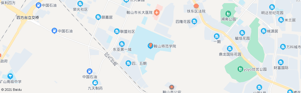 鞍山师范学院_公交站地图_鞍山公交_妙搜公交查询2024