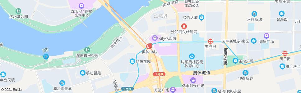 沈阳奥体中心枢纽站(浑南四路)_公交站地图_沈阳公交_妙搜公交查询2024