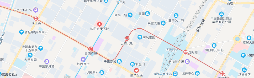 沈阳云峰北街(北二东路)_公交站地图_沈阳公交_妙搜公交查询2025