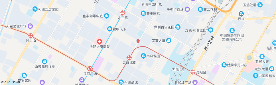 沈阳北三路云峰街_公交站地图_沈阳公交_妙搜公交查询2024