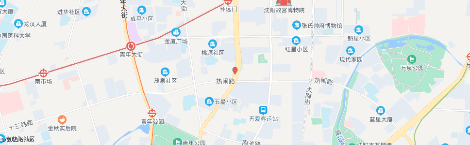 沈阳风雨坛街热闹路_公交站地图_沈阳公交_妙搜公交查询2024