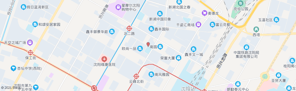 沈阳小北二路云峰街_公交站地图_沈阳公交_妙搜公交查询2025