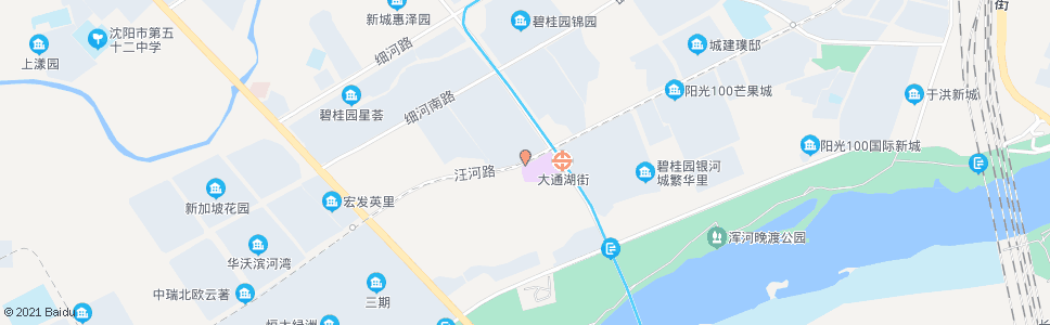 沈阳汪河路大通湖街_公交站地图_沈阳公交_妙搜公交查询2024