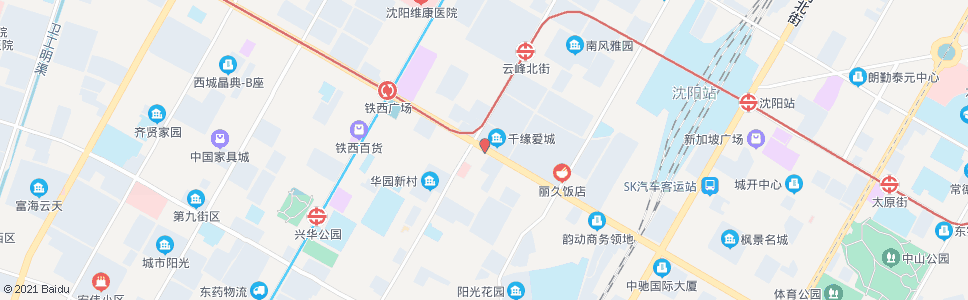 沈阳建设大路云峰街东_公交站地图_沈阳公交_妙搜公交查询2024