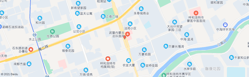 呼和浩特武警医院(金桥)_公交站地图_呼和浩特公交_妙搜公交查询2024