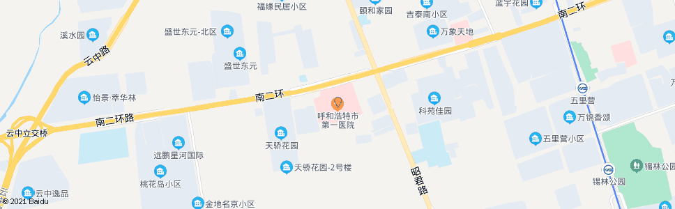 呼和浩特呼市第一医院_公交站地图_呼和浩特公交_妙搜公交查询2024