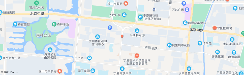 银川宁安街北京路口_公交站地图_银川公交_妙搜公交查询2024