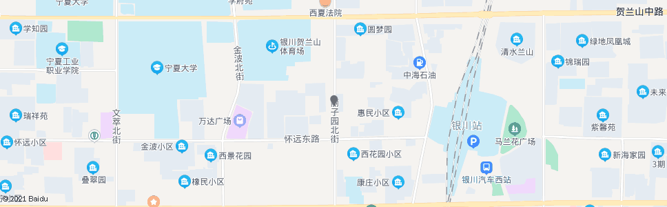 银川丽子园街怀远路口_公交站地图_银川公交_妙搜公交查询2024