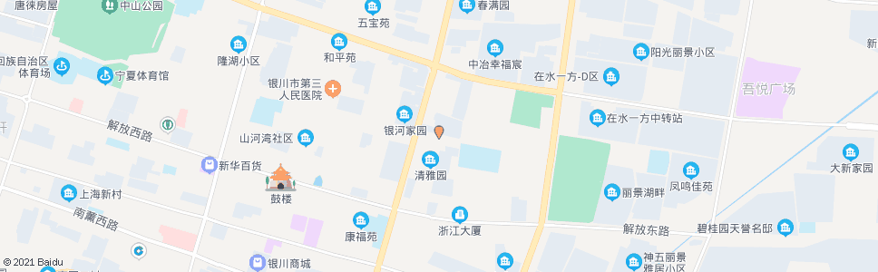 银川湖滨街清和街口_公交站地图_银川公交_妙搜公交查询2024