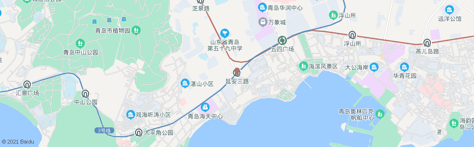 青岛延安路_公交站地图_青岛公交_妙搜公交查询2024