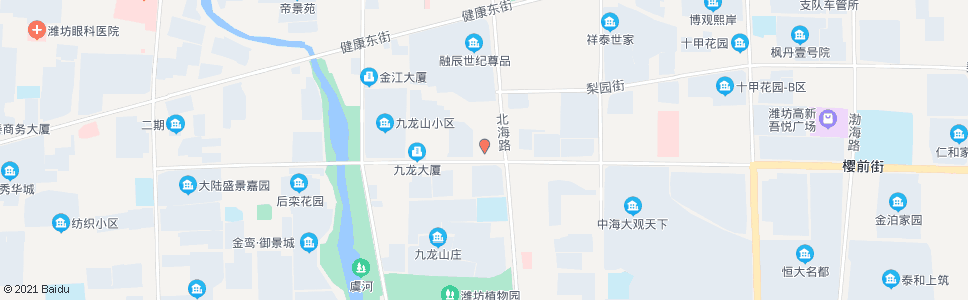 潍坊樱前街北海路口(唐宁府)_公交站地图_潍坊公交_妙搜公交查询2024