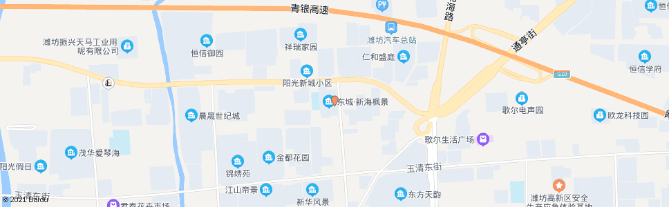 潍坊东城新海枫景(玄武丰田汽车公司)_公交站地图_潍坊公交_妙搜公交查询2024