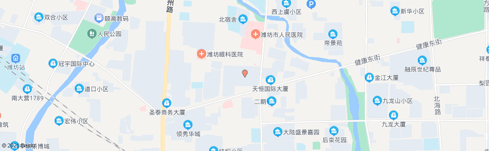 潍坊健康街虞河路口(大有公馆南门)_公交站地图_潍坊公交_妙搜公交查询2024