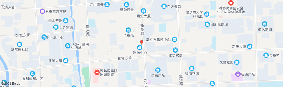 潍坊新华路直销市场_公交站地图_潍坊公交_妙搜公交查询2024