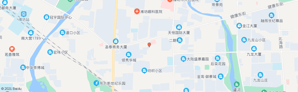 潍坊鸢飞路健康街路口_公交站地图_潍坊公交_妙搜公交查询2024