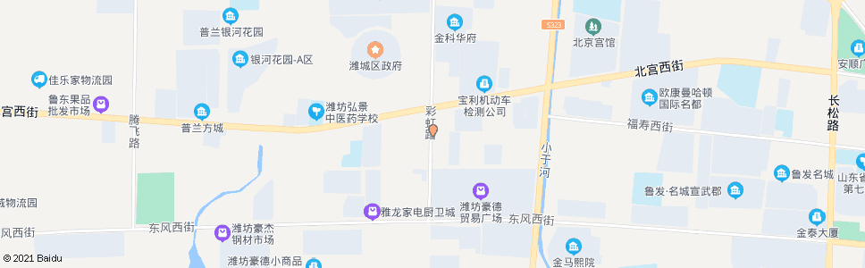 潍坊豪信广场(彩虹路北宫街路口)_公交站地图_潍坊公交_妙搜公交查询2024