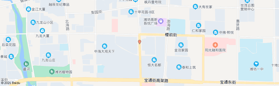 潍坊金马路樱前街路口_公交站地图_潍坊公交_妙搜公交查询2024