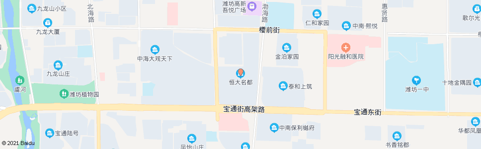 潍坊宝通街潍县中路口(恒大名都南门)_公交站地图_潍坊公交_妙搜公交查询2025