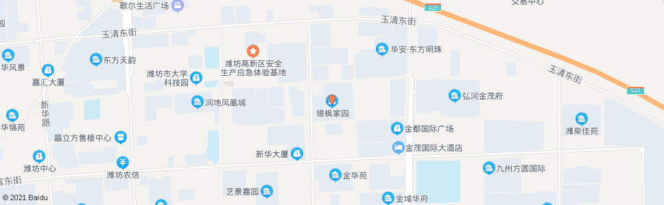 潍坊银枫家园_公交站地图_潍坊公交_妙搜公交查询2024