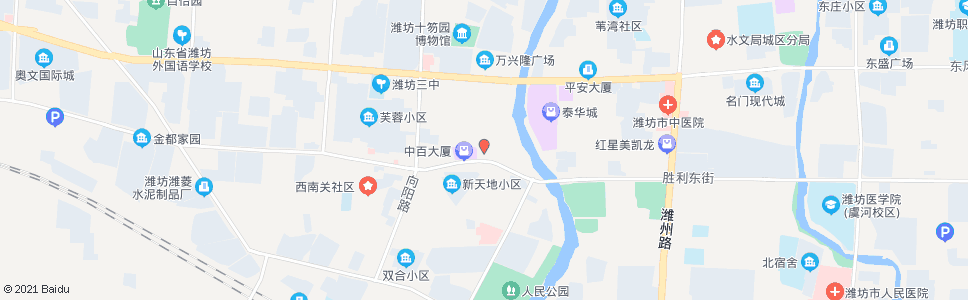 潍坊潍坊百货大楼(胜利街和平路交叉口北)_公交站地图_潍坊公交_妙搜公交查询2024