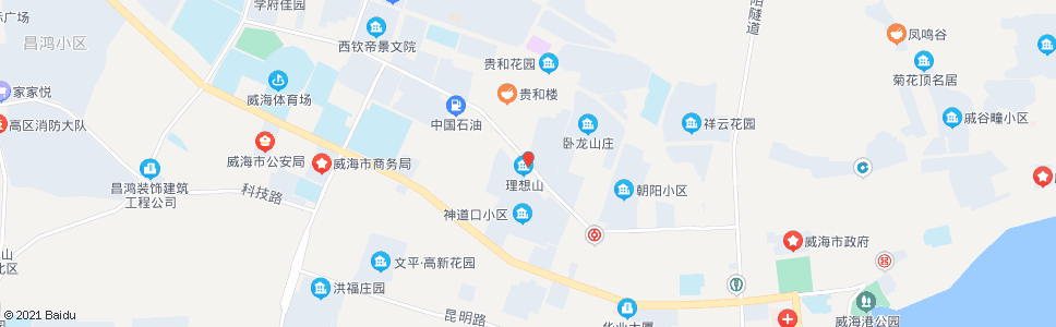 威海理想山小区(神道口小学)_公交站地图_威海公交_妙搜公交查询2024