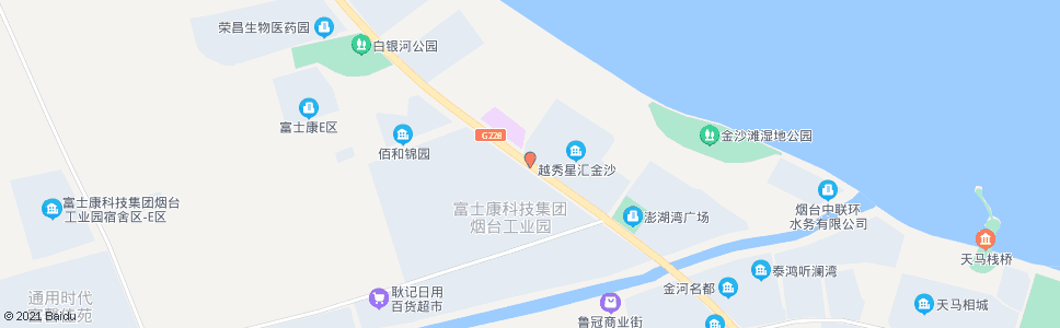 烟台越秀星汇金沙(富士康西门)_公交站地图_烟台公交_妙搜公交查询2024