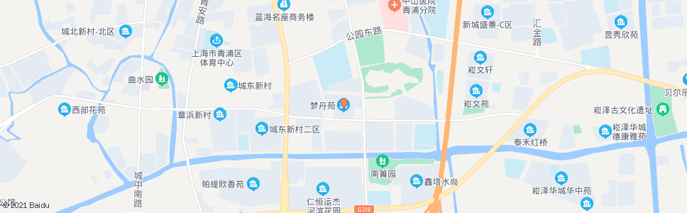 上海青湖路华青路(梦丹苑)_公交站地图_上海公交_妙搜公交查询2024