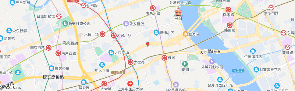 上海福建南路延安东路_公交站地图_上海公交_妙搜公交查询2024