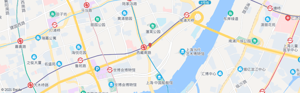 上海中山南路西藏南路_公交站地图_上海公交_妙搜公交查询2024