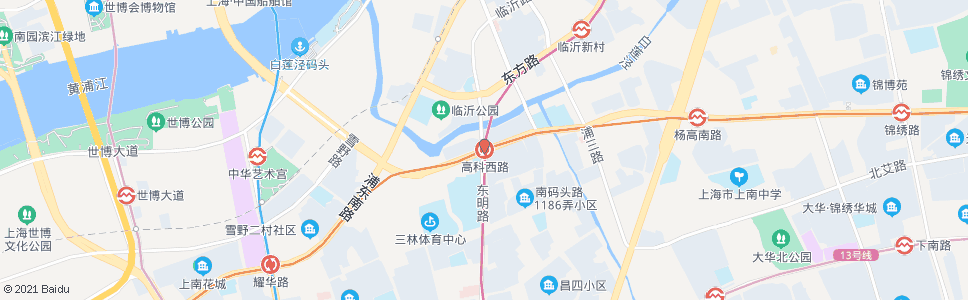 上海白杨路高科西路_公交站地图_上海公交_妙搜公交查询2024