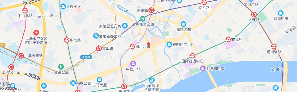 上海北海宁路吴淞路_公交站地图_上海公交_妙搜公交查询2024