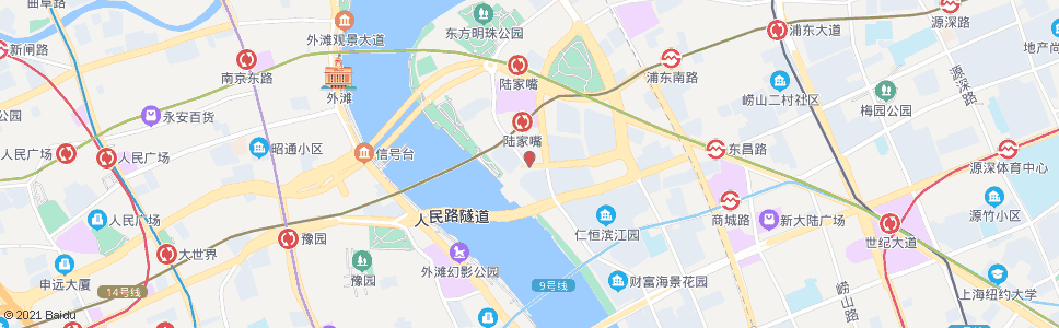 上海陆家嘴环路银城中路_公交站地图_上海公交_妙搜公交查询2024