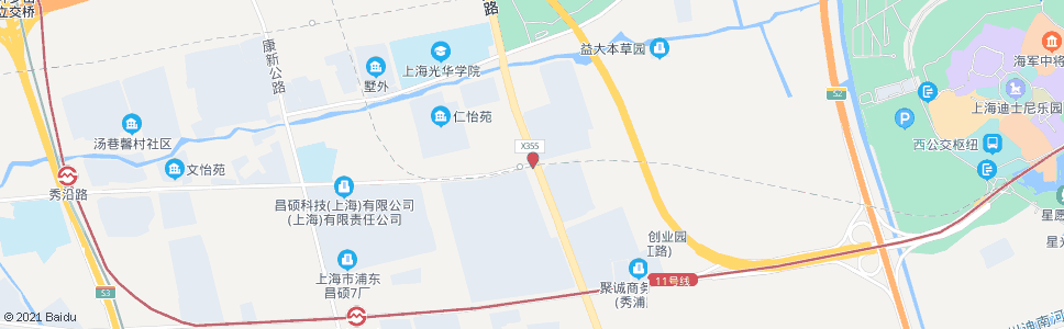 上海申江路秀沿路_公交站地图_上海公交_妙搜公交查询2024