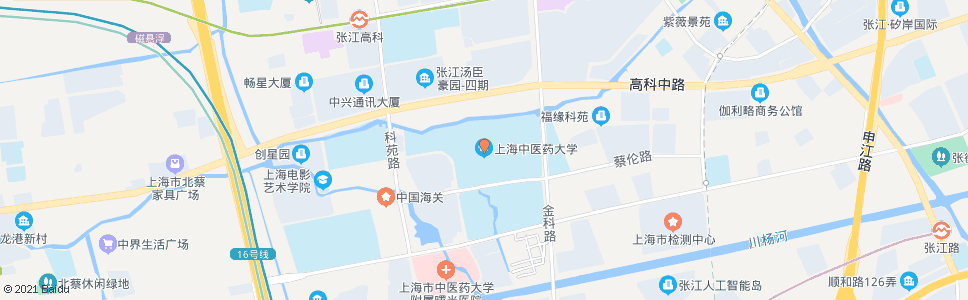 上海金科路蔡伦路(上海中医药大学)_公交站地图_上海公交_妙搜公交查询2024